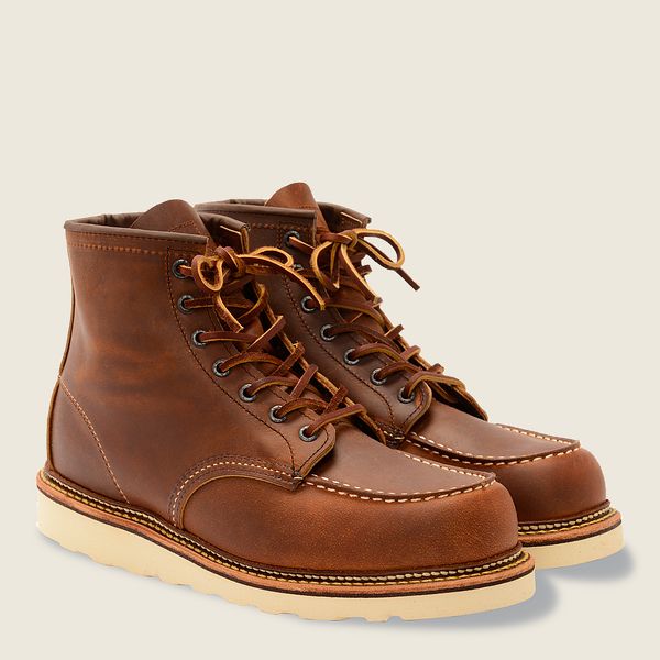 レッド ウィング(Red Wing) Classic Moc - 6インチのラフ＆タフレザー ブーツ メンズ カッパー JP08374